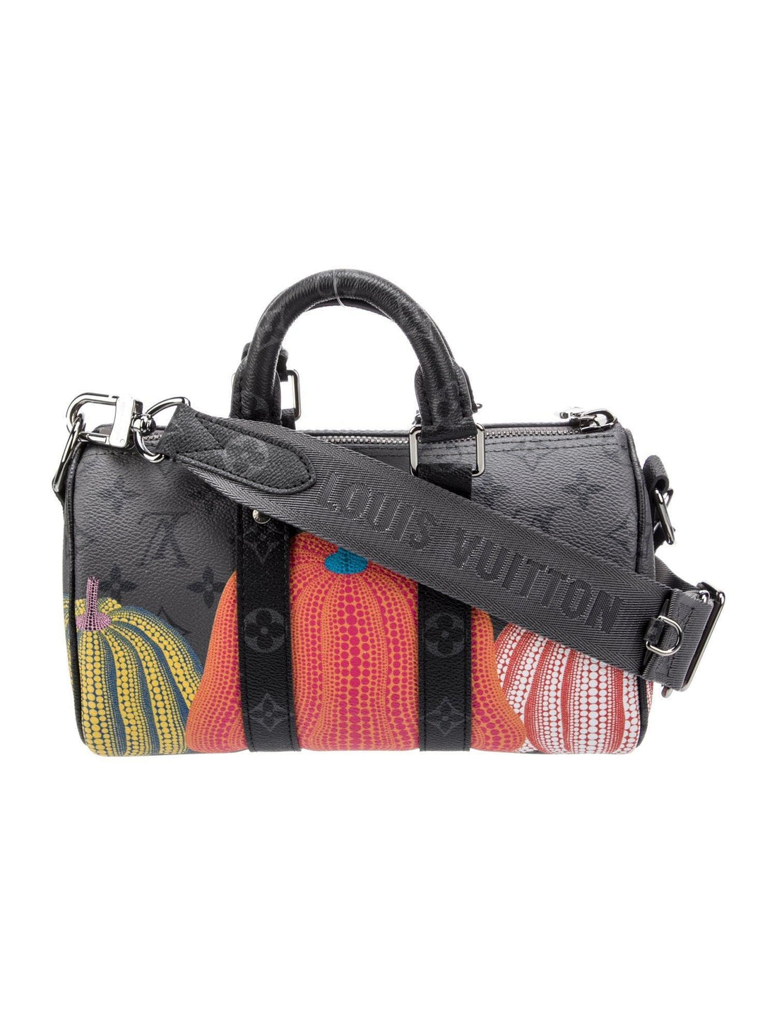 Louis Vuitton X Yayoi Kusama Monogram Eclipse Pumpkin Keepall Bandoulière 25 - SleekGait