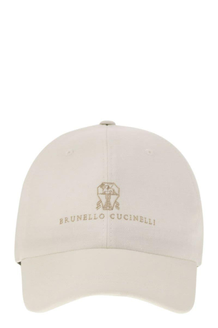 BRUNELLO CUCINELLI Diagonal Linen, Wool and Silk Baseball Cap with Embroidered Logo - SleekGait