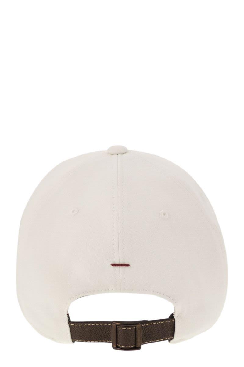 BRUNELLO CUCINELLI Diagonal Linen, Wool and Silk Baseball Cap with Embroidered Logo - SleekGait