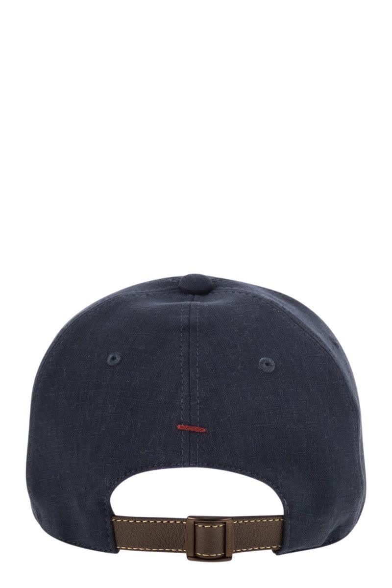 BRUNELLO CUCINELLI Diagonal Linen, Wool and Silk Baseball Cap with Embroidered Logo - SleekGait