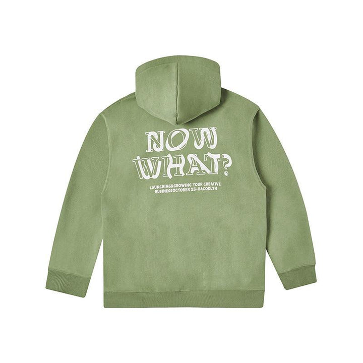 Fleece-lined Printed Hoodie Loose Shoulder - SleekGait