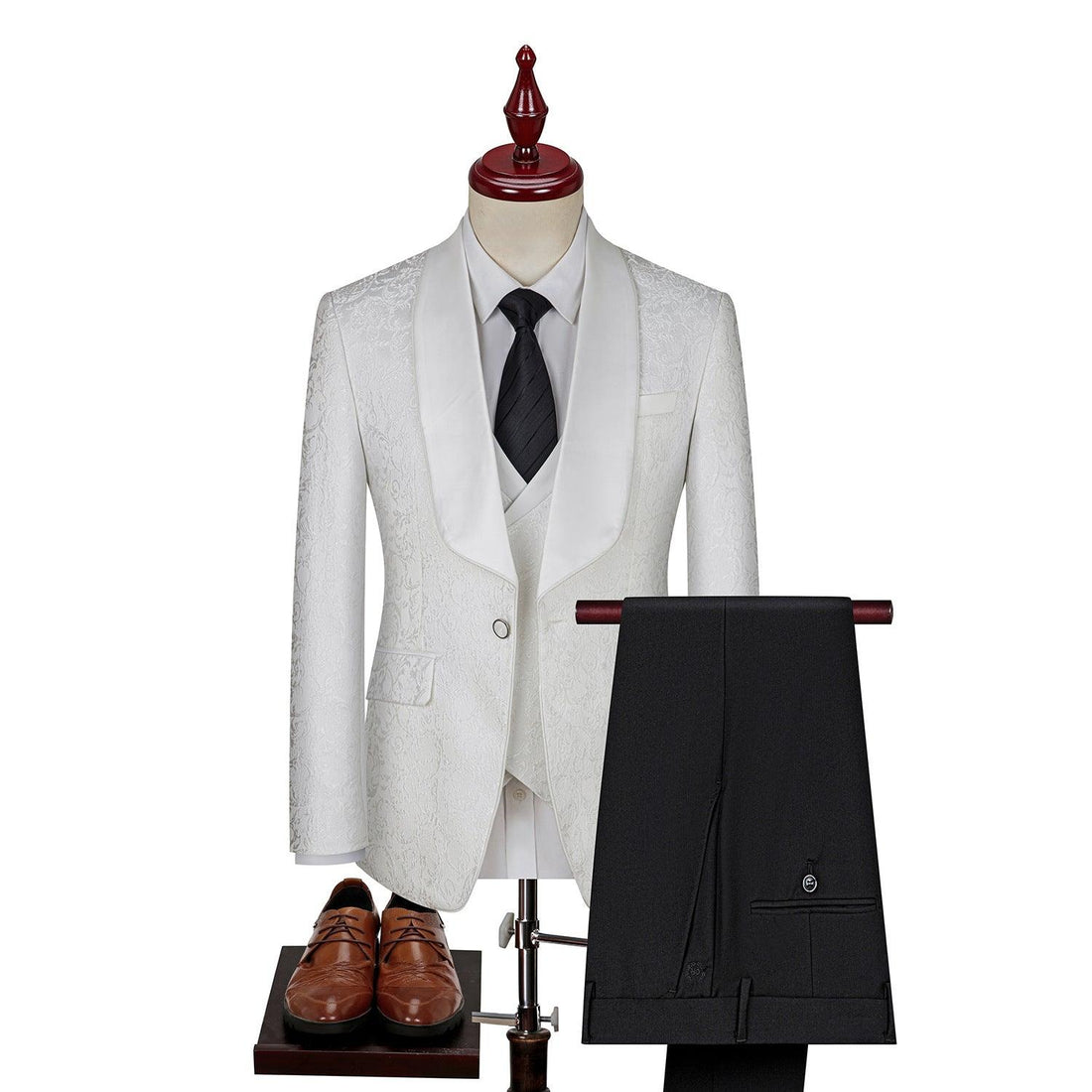 Men's Jacquard Suit Wedding Dress Groom Suit Suit Host Performance Costume - SleekGait