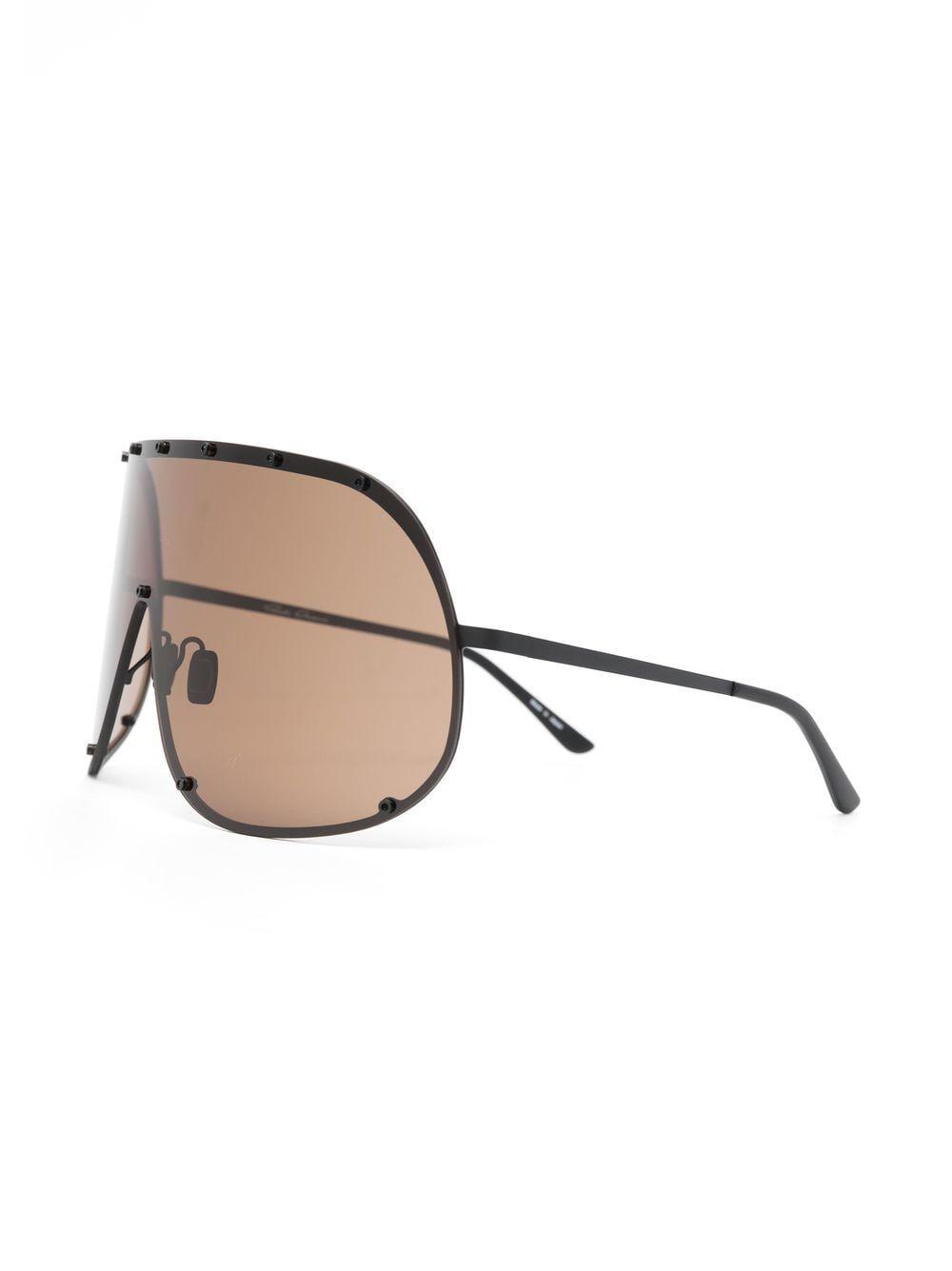 RICK OWENS Metal Shield Sunglasses for Men - Fall/Winter 2024 - SleekGait