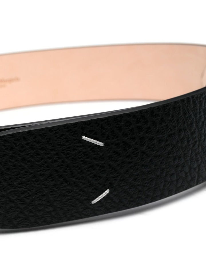 MAISON MARGIELA Men's Signature Four-Stitch Leather Belt