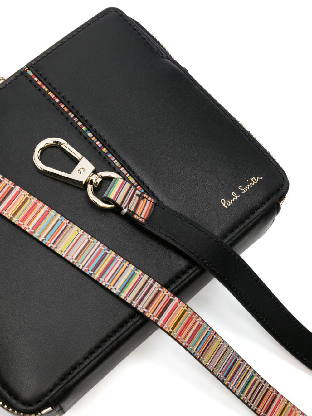 PAUL SMITH Mini Leather Crossbody Handbag with Signature Stripe - SleekGait