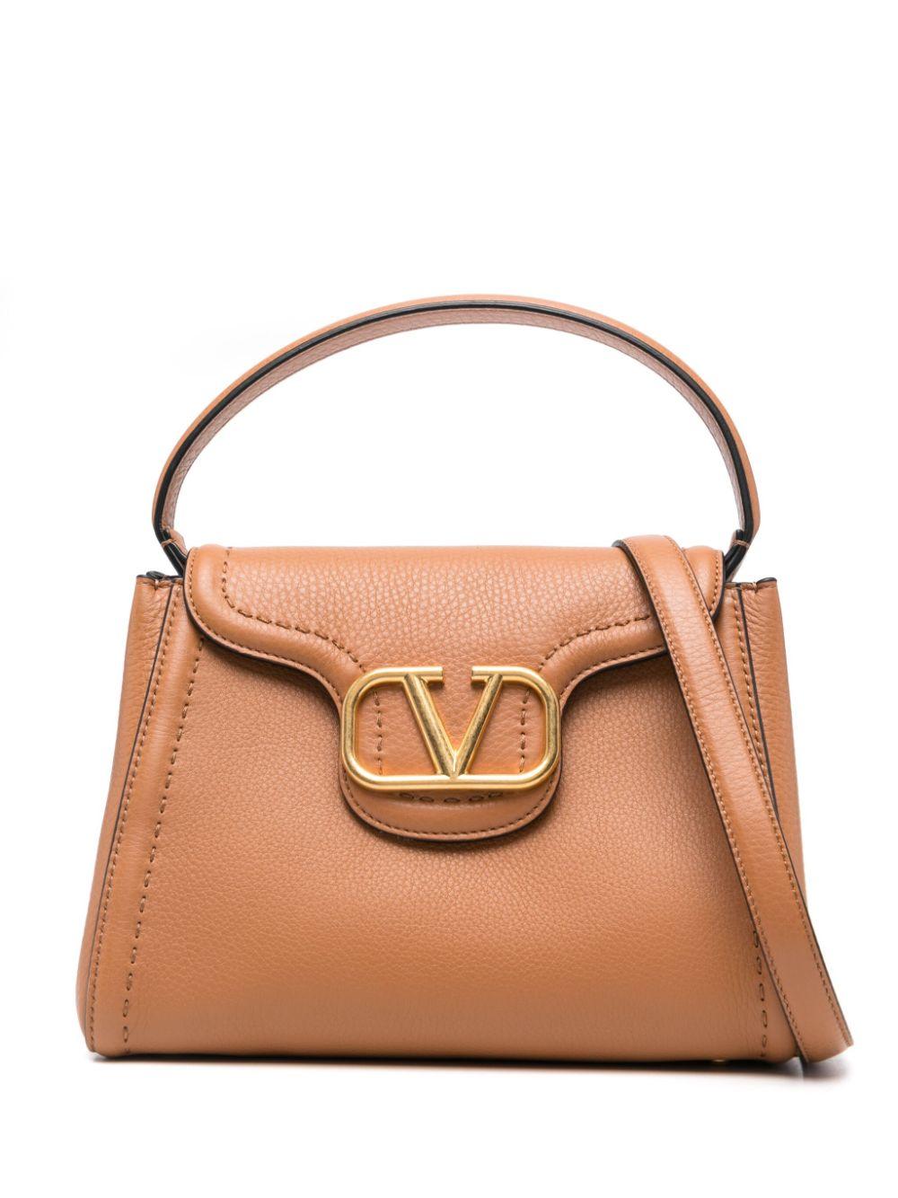 VALENTINO GARAVANI Maxi Pebbled Texture Handbag with Signature Foldover Top - SleekGait