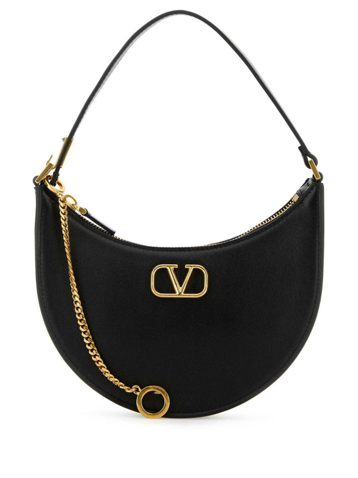 VALENTINO GARAVANI Mini Hobo Handbag with Chain-Link Detail - SleekGait