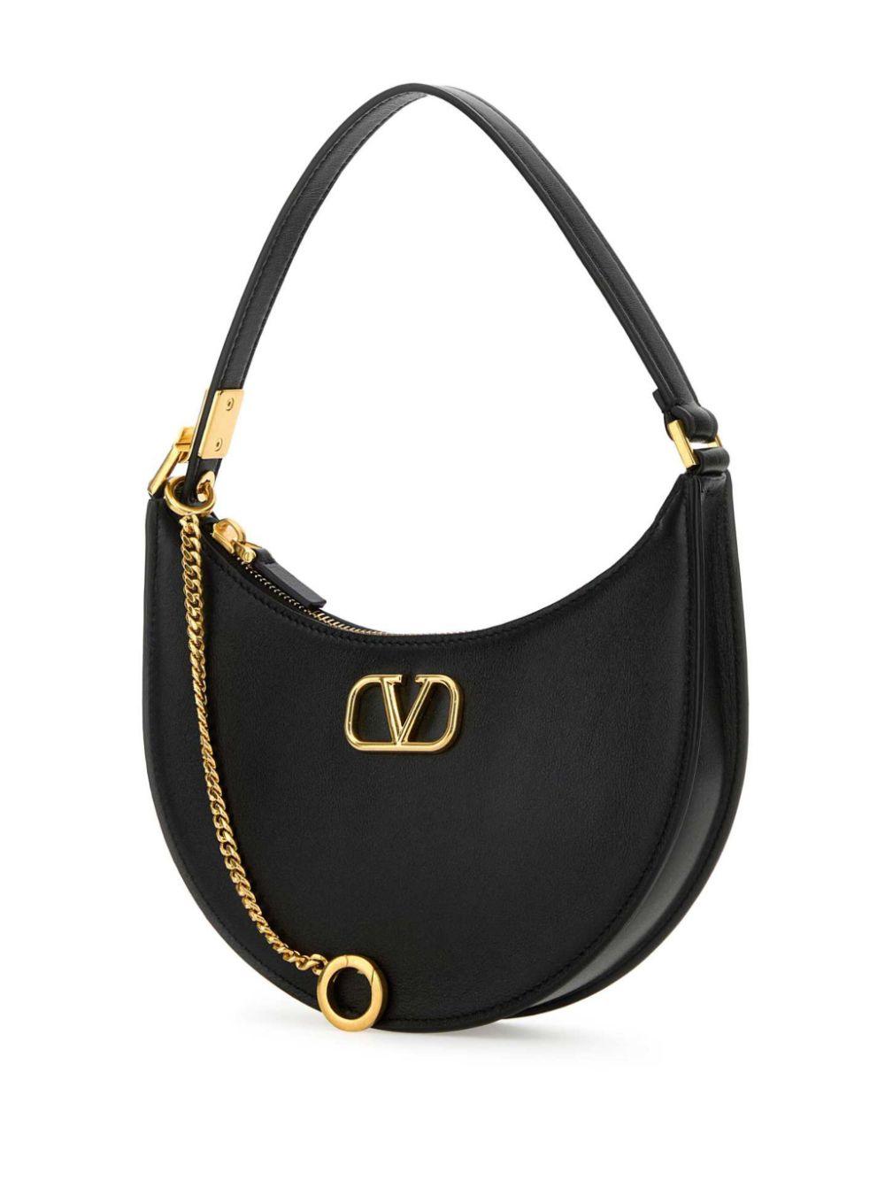 VALENTINO GARAVANI Mini Hobo Handbag with Chain-Link Detail - SleekGait