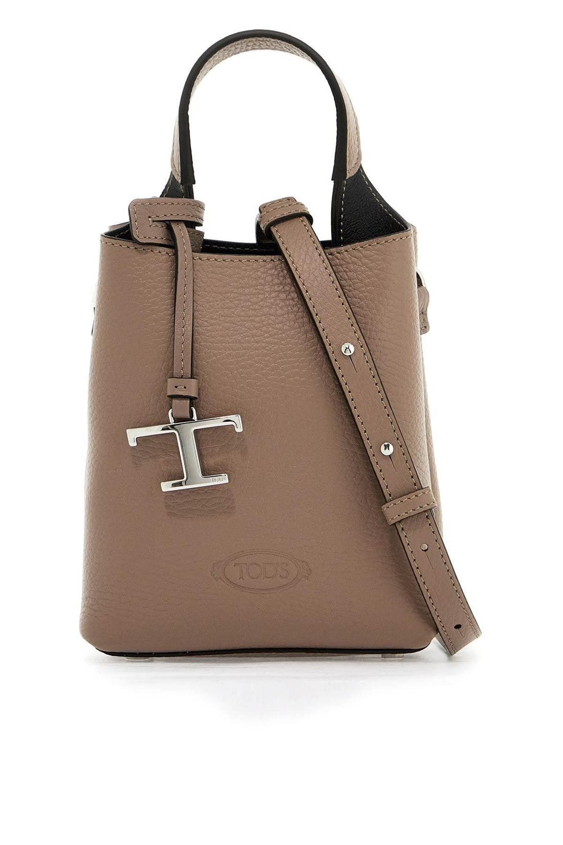 TOD'S Timeless Silver Logo Plaque Mini Tote Handbag - SleekGait