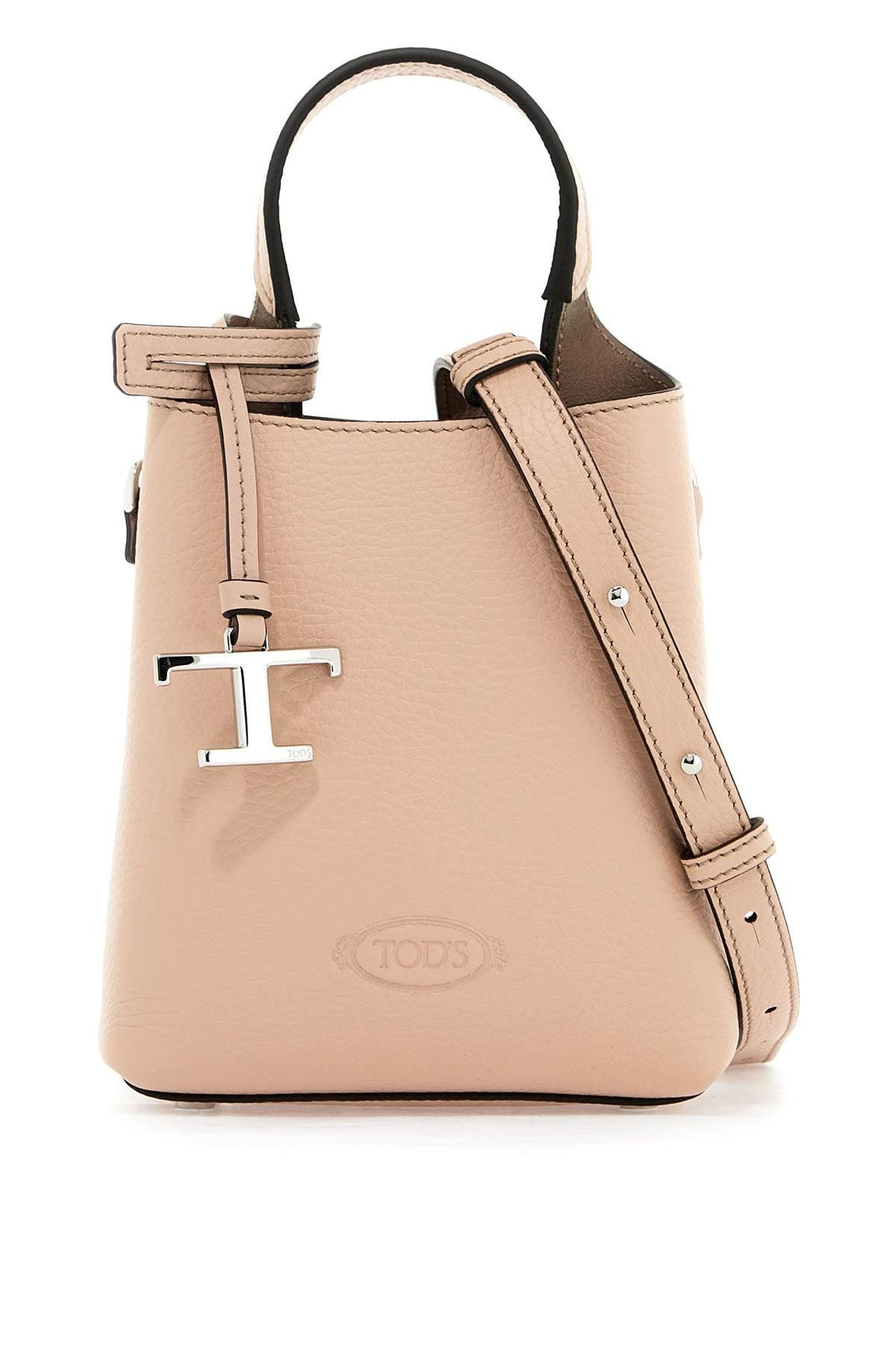 TOD'S Timeless Silver Logo Plaque Mini Tote Handbag - SleekGait
