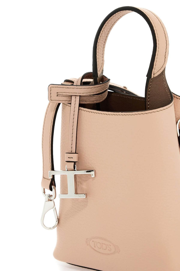 TOD'S Timeless Silver Logo Plaque Mini Tote Handbag - SleekGait