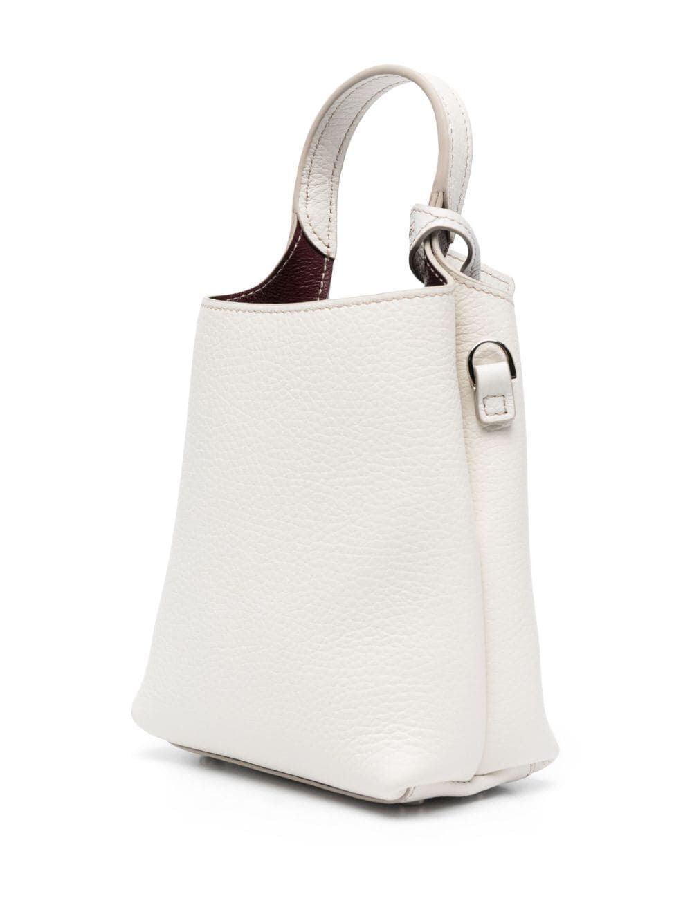 TOD'S Timeless Silver Logo Plaque Mini Tote Handbag - SleekGait
