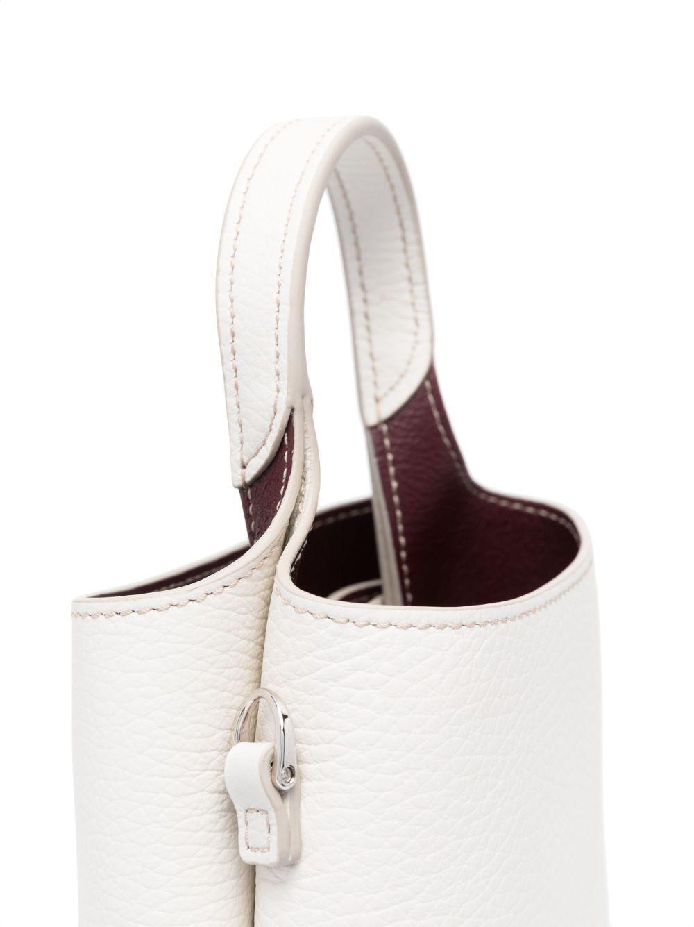 TOD'S Timeless Silver Logo Plaque Mini Tote Handbag - SleekGait