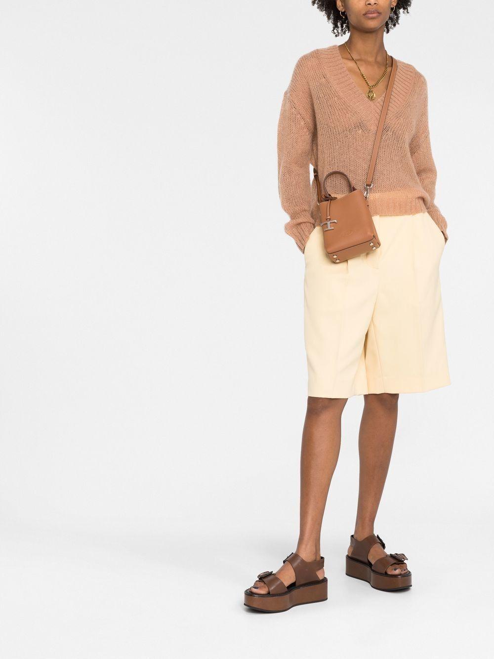 TOD'S Timeless Silver Logo Plaque Mini Tote Handbag - SleekGait