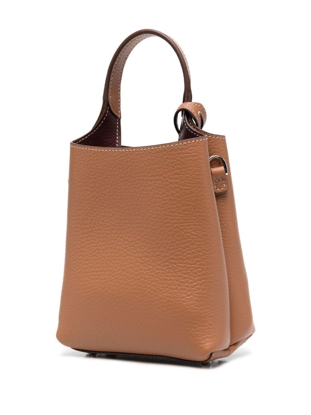 TOD'S Timeless Silver Logo Plaque Mini Tote Handbag - SleekGait