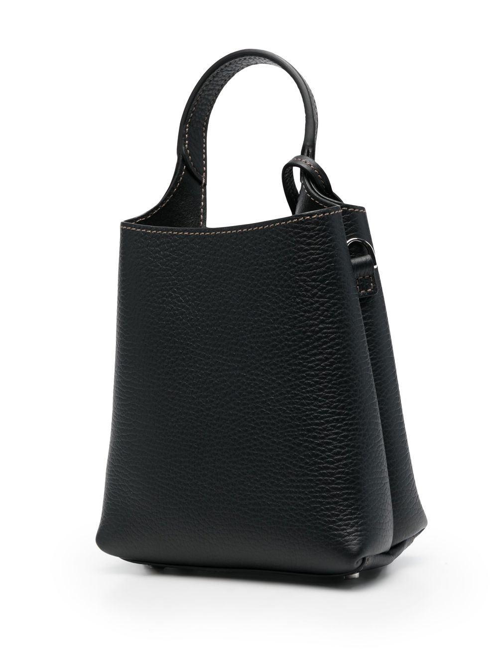 TOD'S Timeless Silver Logo Plaque Mini Tote Handbag - SleekGait