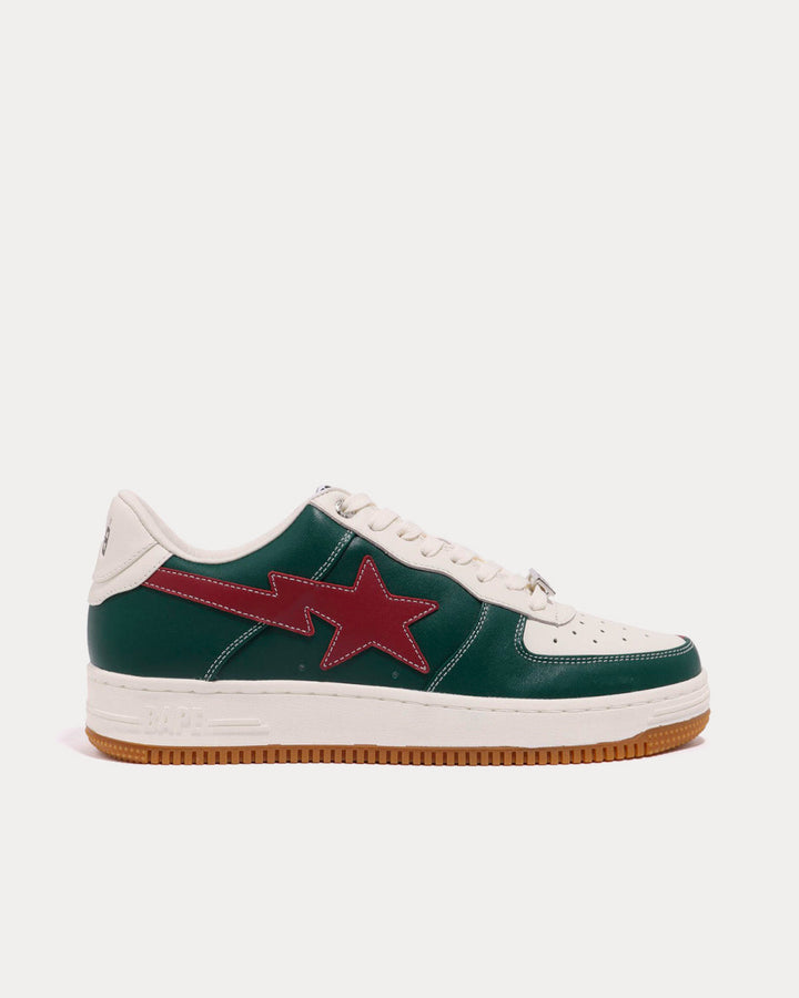 x END. 'Bowling' Bape Sta White / Green / Red Low Top Sneakers - SleekGait