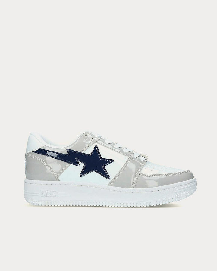 Bape Sta Color-Blocked White Low Top Sneakers - SleekGait