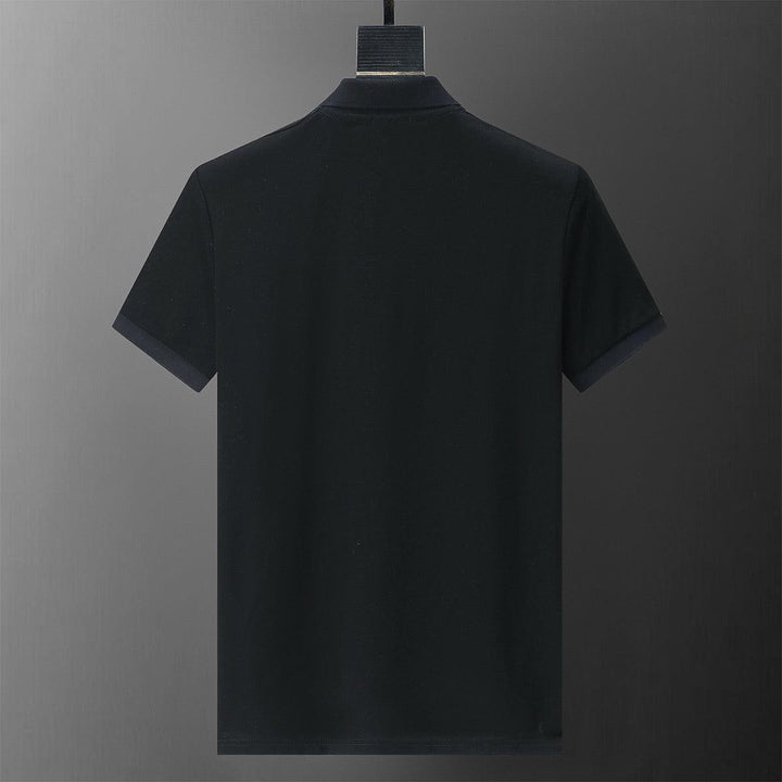 Moncler Black T-Shirt with Collar