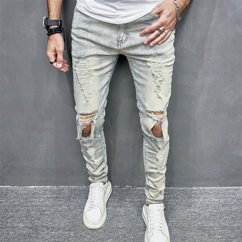 Men's Skinny Motorcycle Jeans - Skinny Motorcycle Jeans Men's Fashion - SleekGait