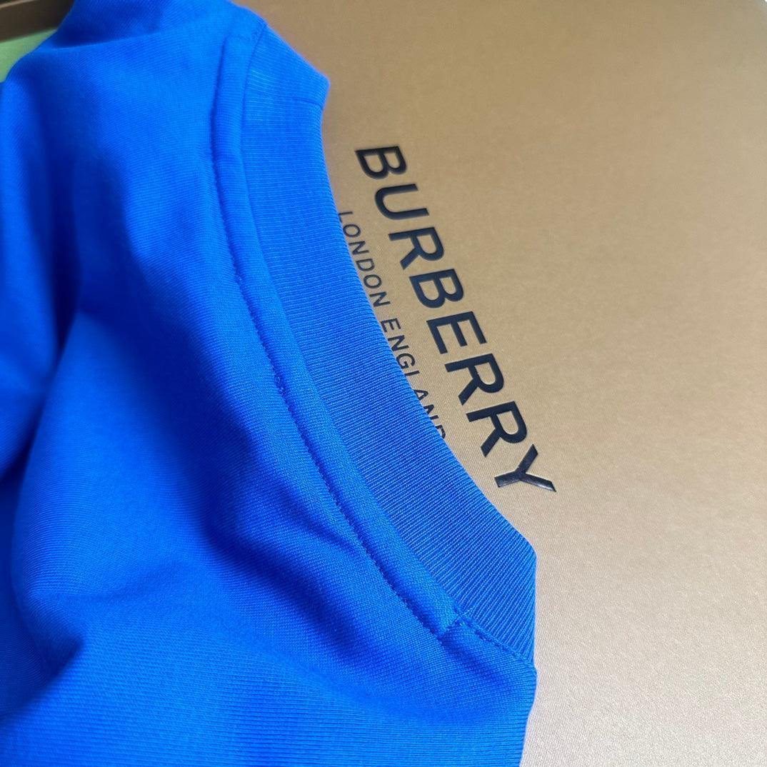 Burberry Blue T-Shirt Without Collar - SleekGait