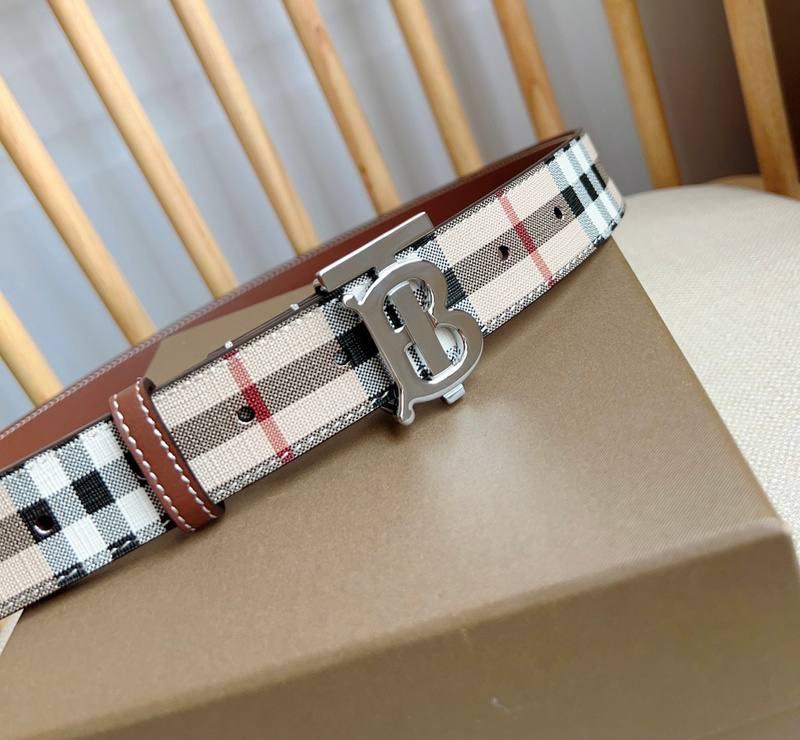 Burberry TB Belt E-Canvas & Leather Vintage - SleekGait