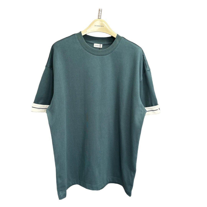 Burberry Green T-Shirt Without Collar - SleekGait