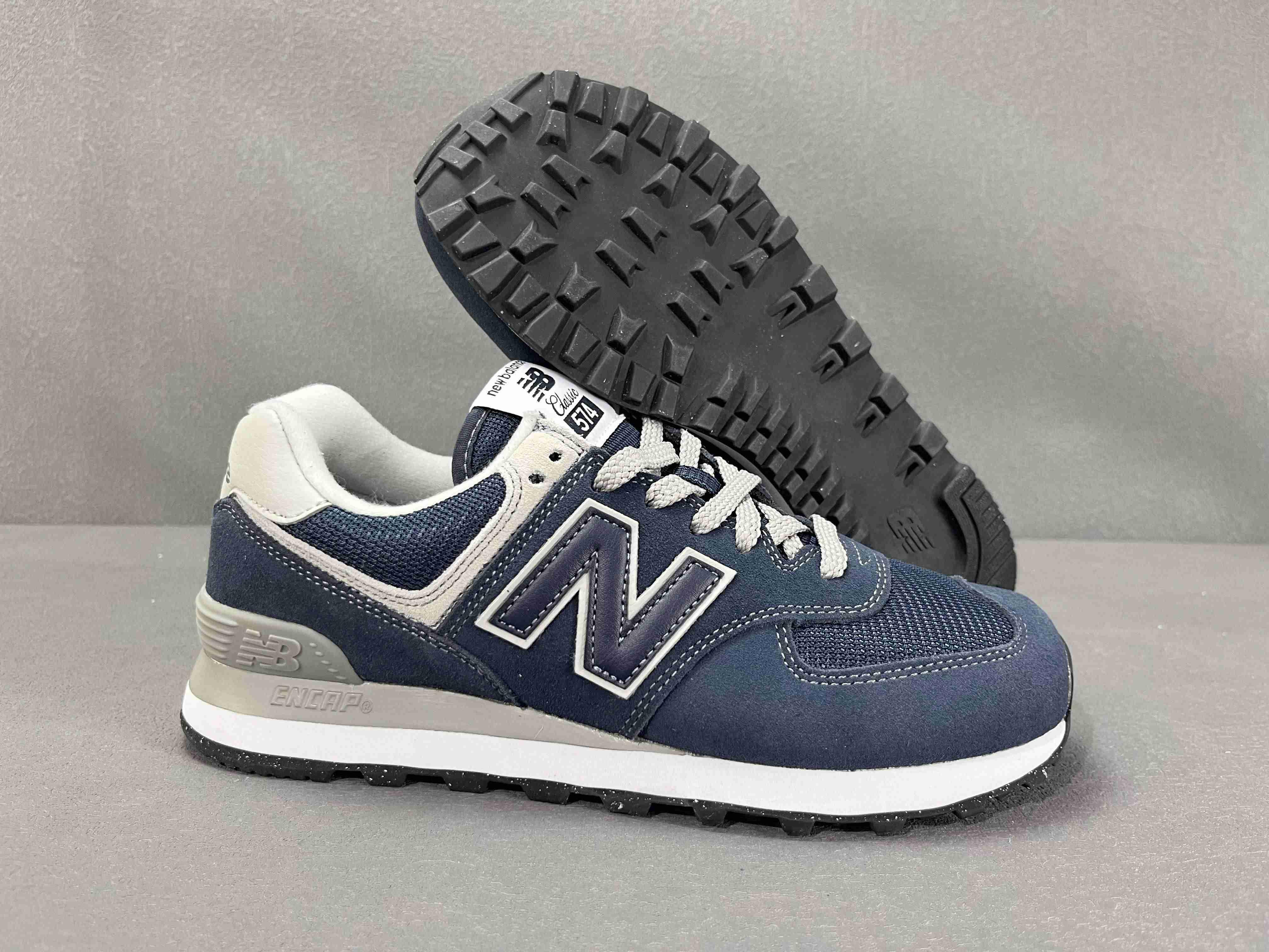 New Balance 574 Navy White - SleekGait