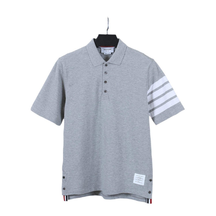 Thom Browne Grey T-Shirt with Collar - SleekGait