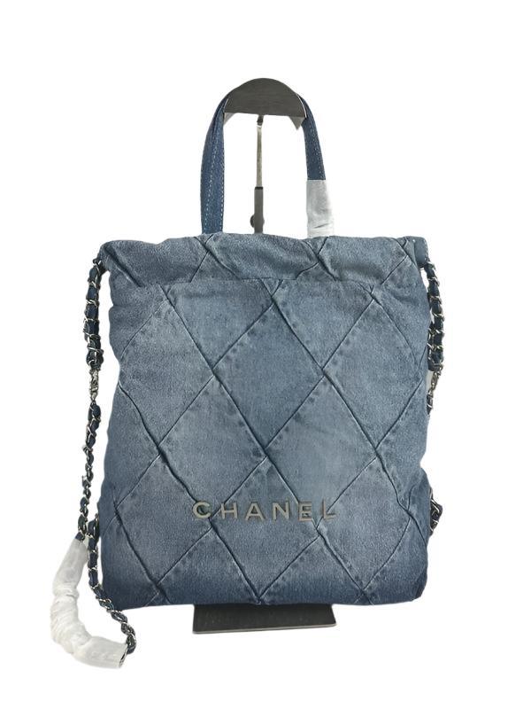 Chanel Denim Quilted Chanel 22 Backpack