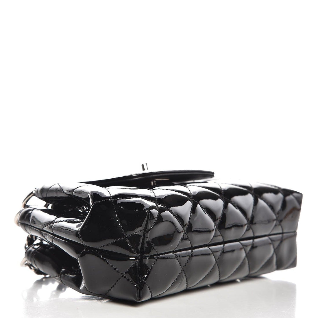 Chanel Patent Quilted Coco Shine Small Accordion Flap Black - SleekGait