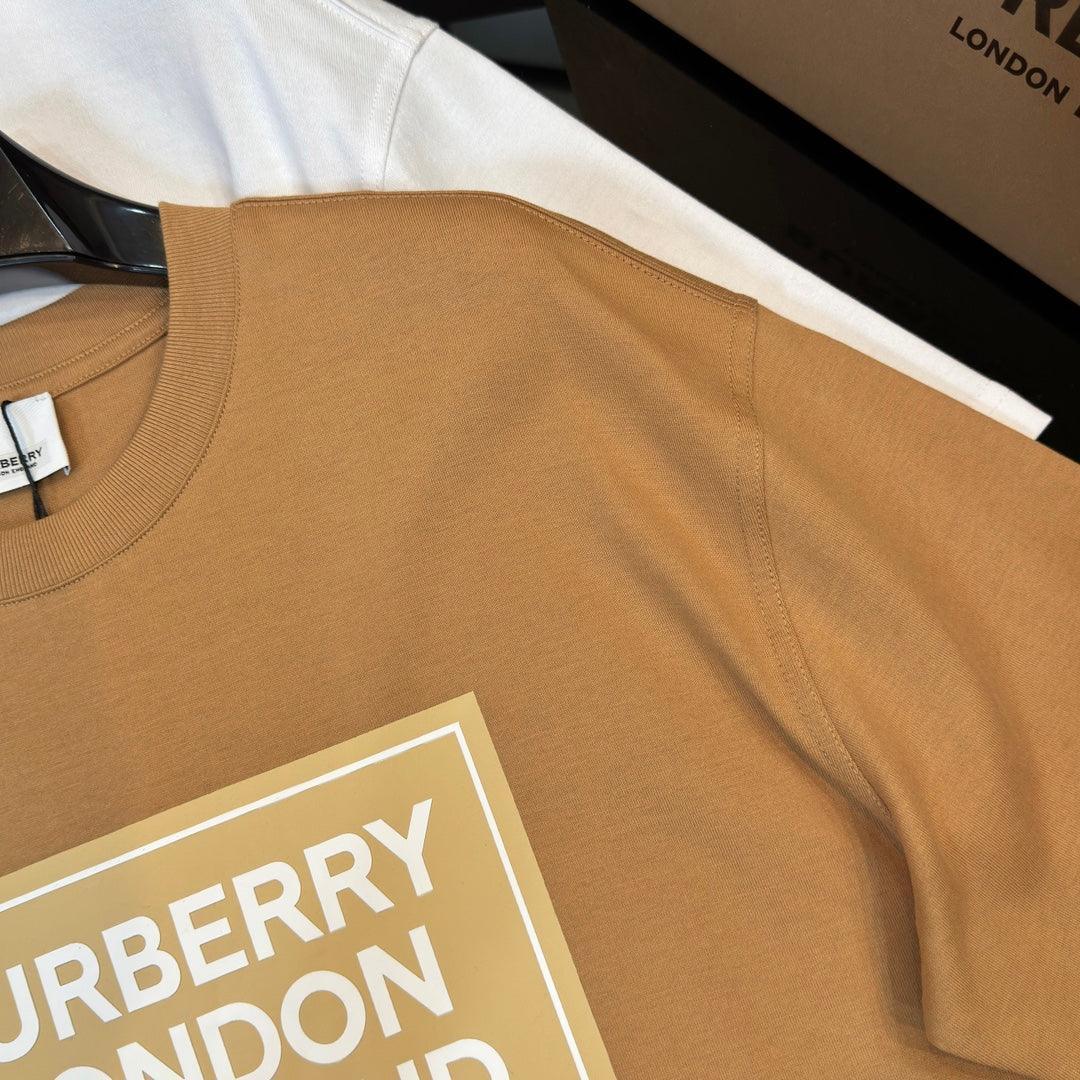 Burberry Brown & Beige T-Shirt Without Collar - SleekGait
