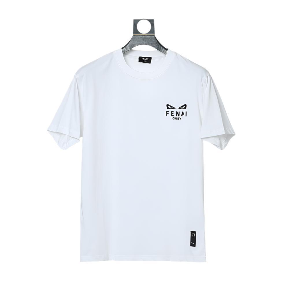 Fendi T-Shirt without Collar 'White & Black' - SleekGait