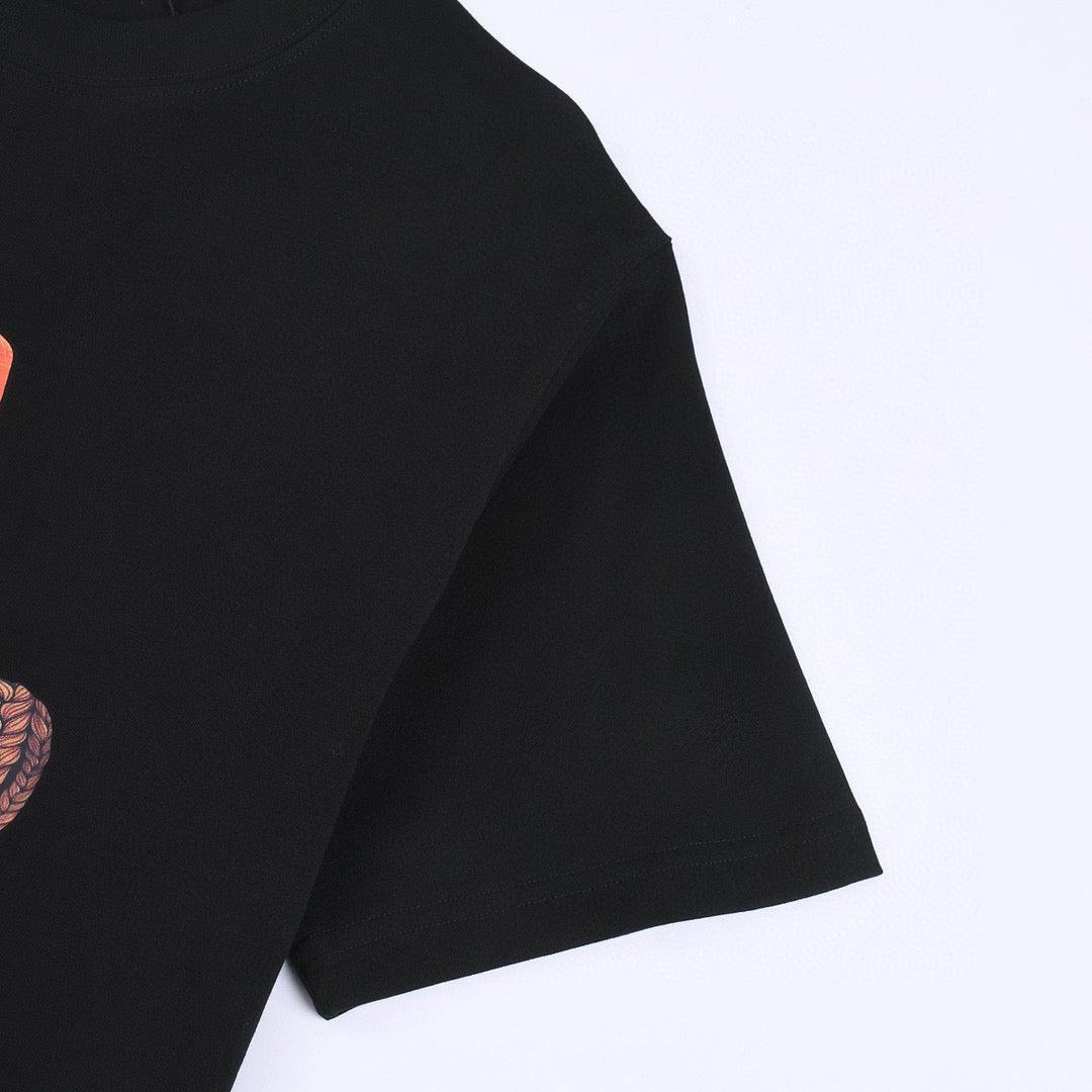 Fendi T-Shirt without Collar 'Black-Orange' - SleekGait