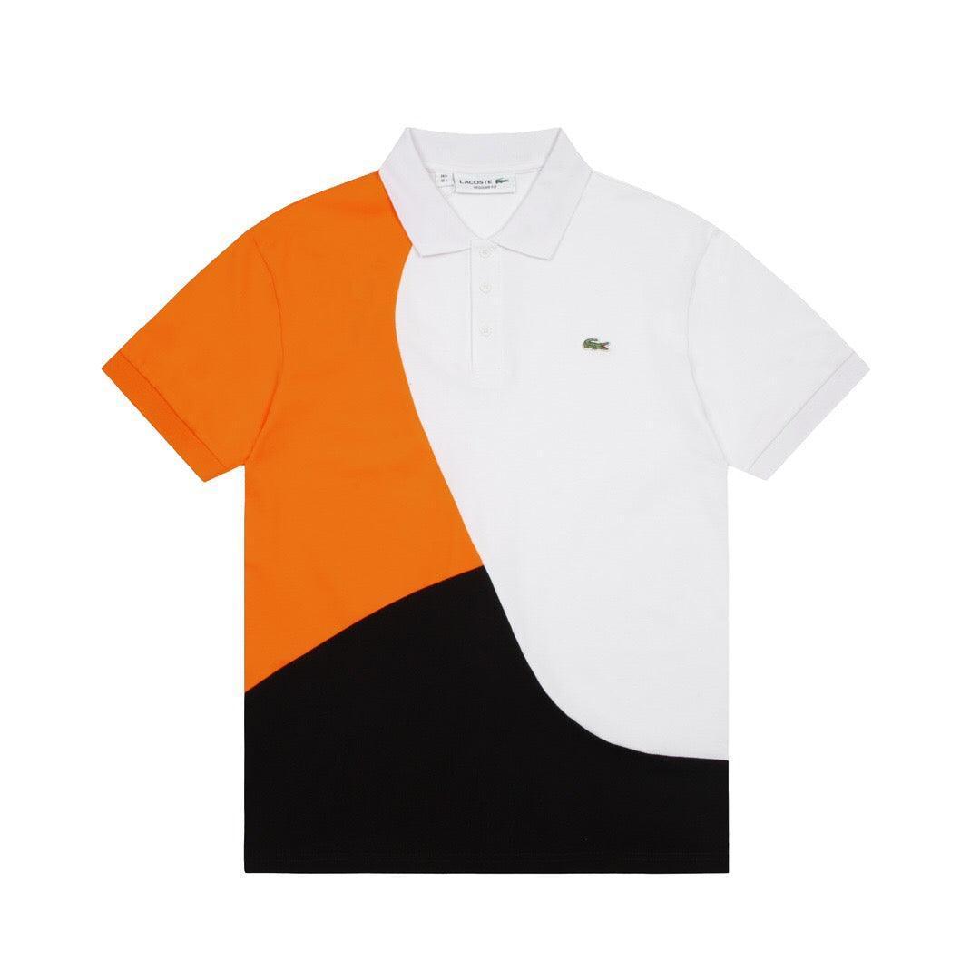 Lacoste T-Shirt with Collar 'Orange-White-Black' - SleekGait