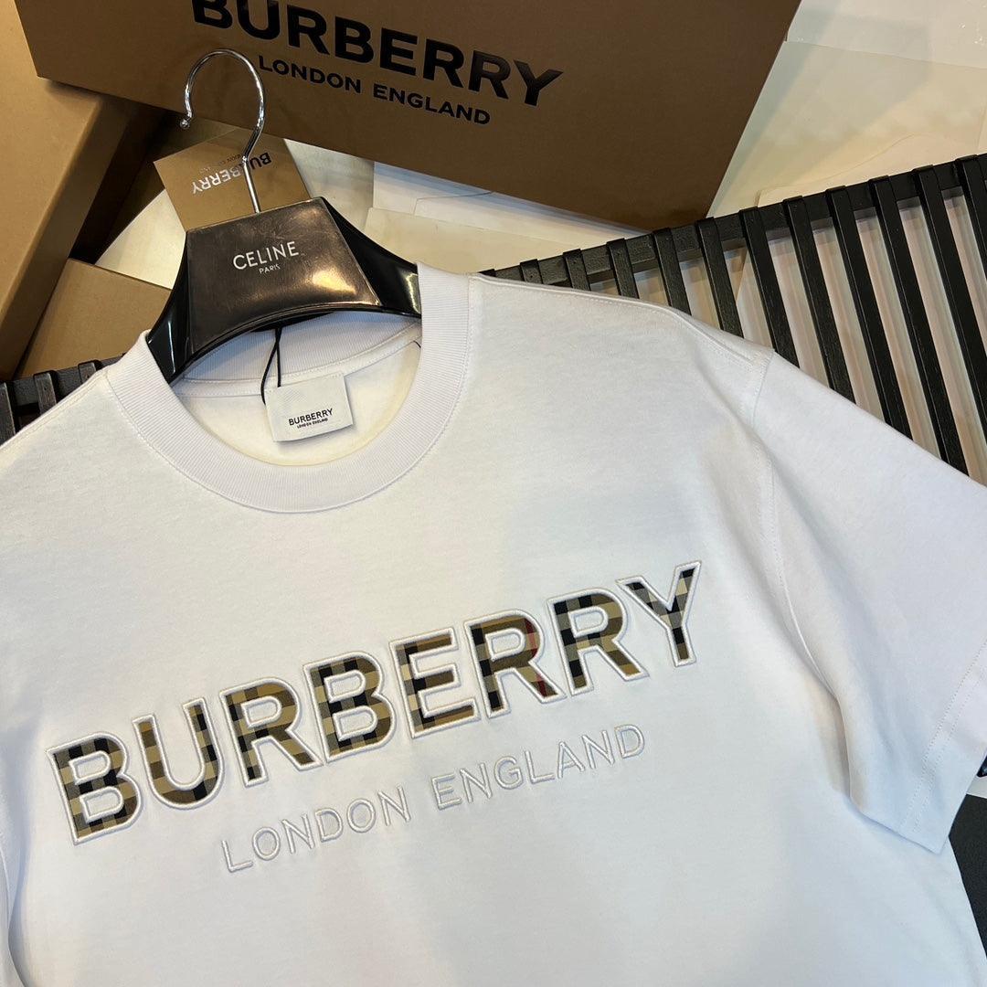 Burberry T-Shirt Without Collar 'White & Gold' - SleekGait