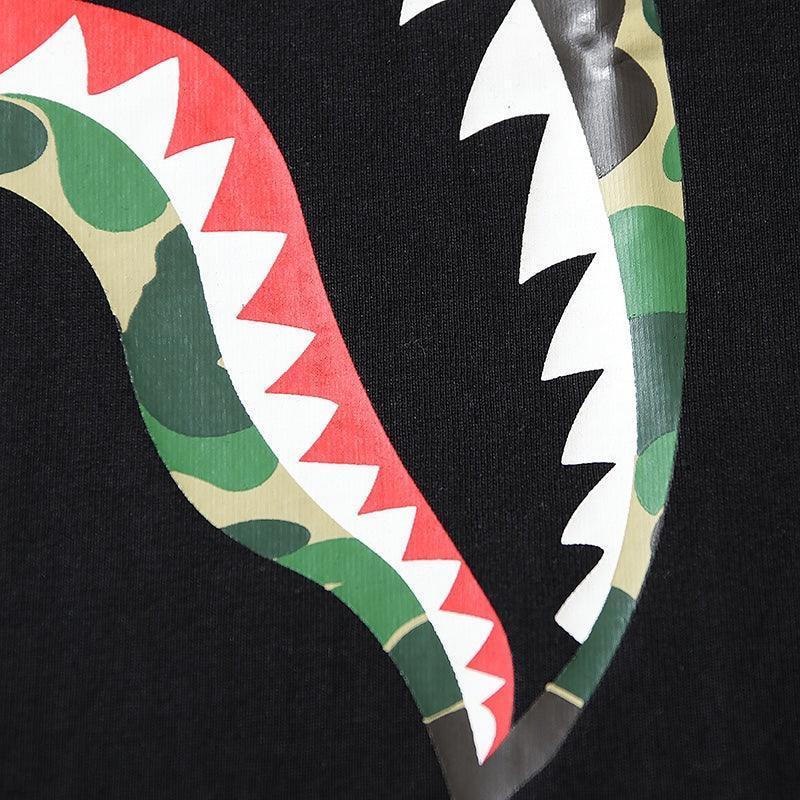 BATHING APE Black T-SHORT SLEEVE TEE 1ST CAMO SHARK TEE - SleekGait