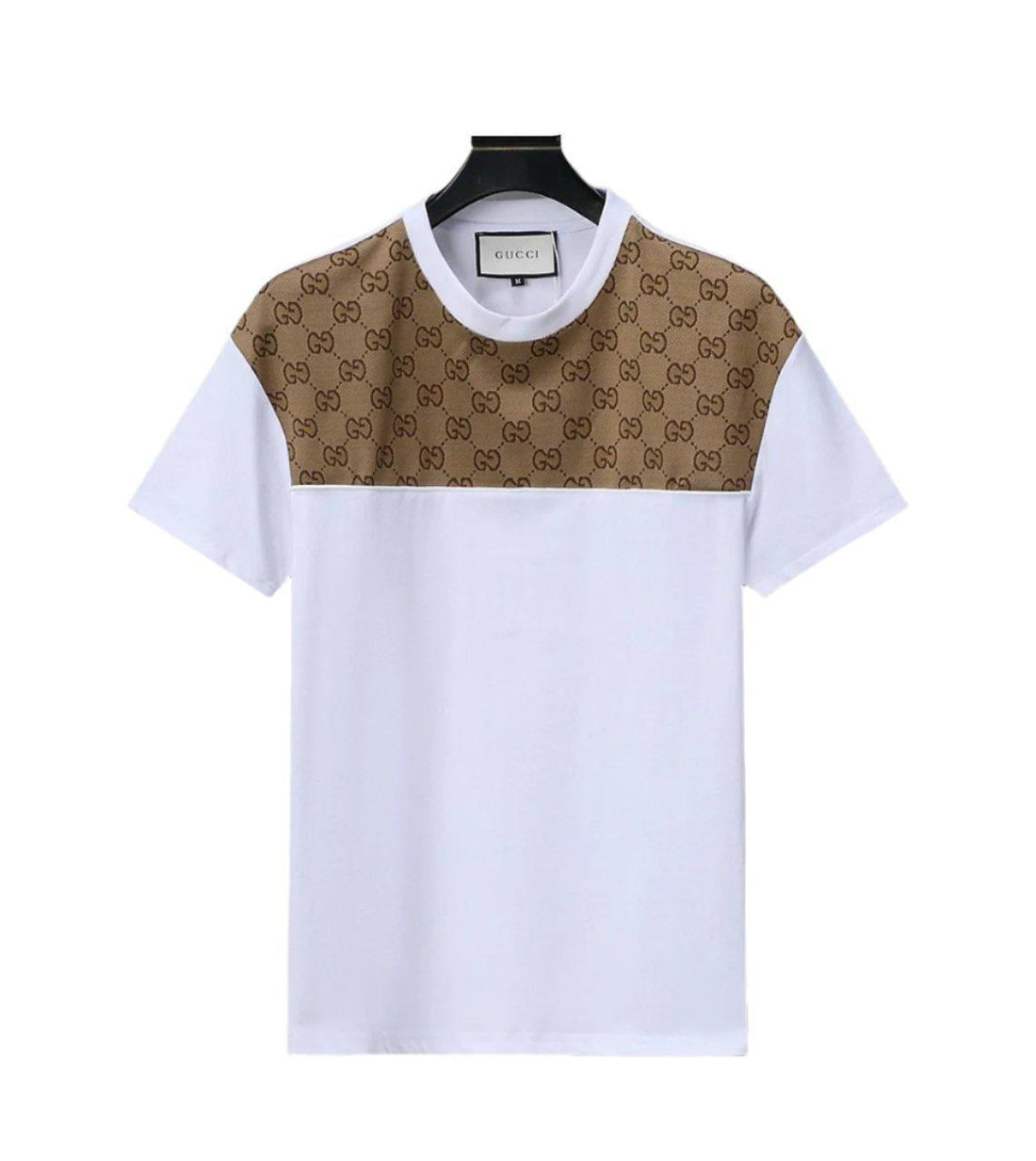 Gucci T-Shirt Without Collar 'White-Brown' - SleekGait