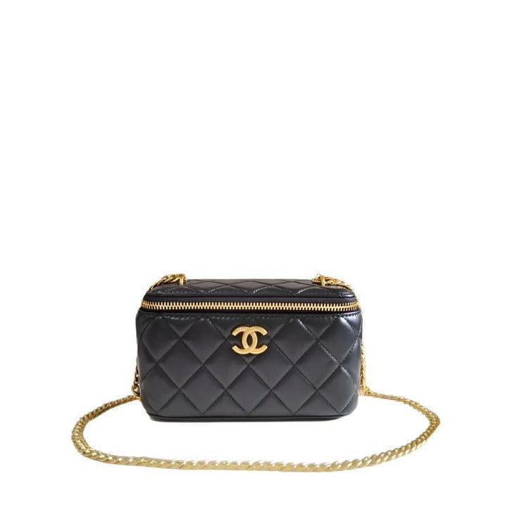 Chanel coco love long vanity case denim Camelia blue SHW