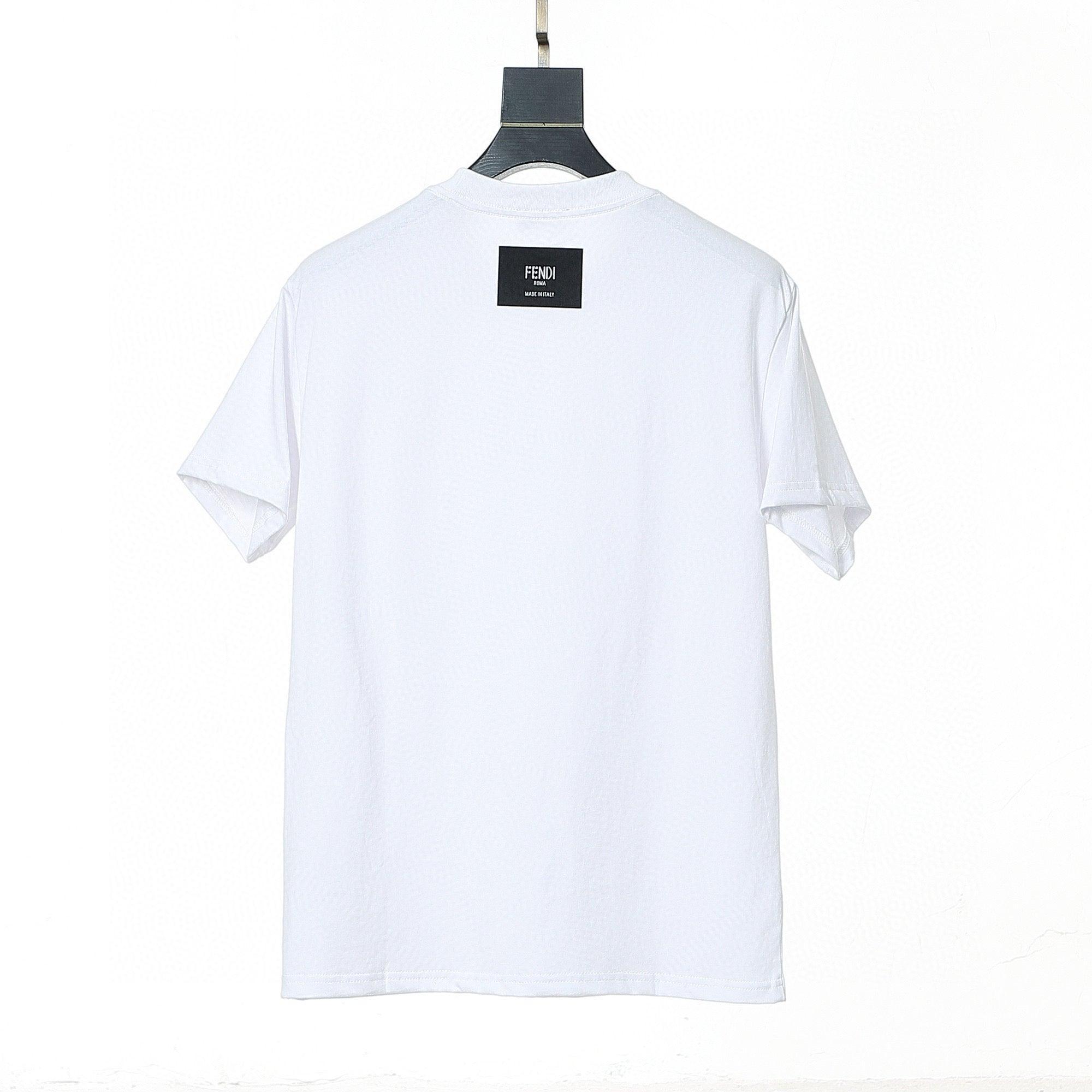Fendi T-Shirt without Collar 'White' - SleekGait