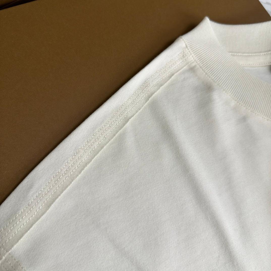 Burberry Cream T-Shirt Without Collar - SleekGait