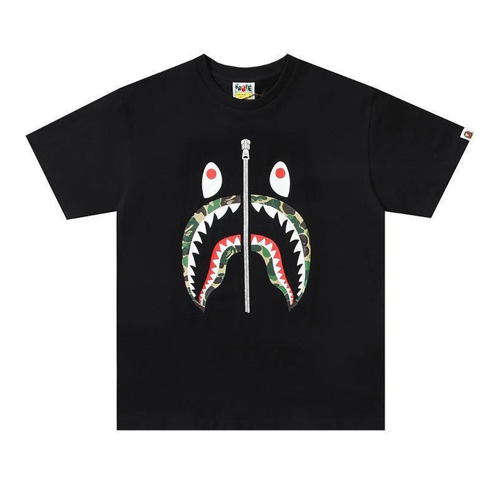 BATHING APE Black T-SHORT SLEEVE TEE 1ST CAMO SHARK TEE - SleekGait