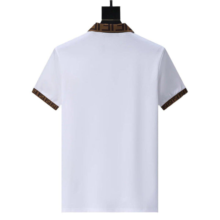 Fendi White T-shirt with Collar - SleekGait