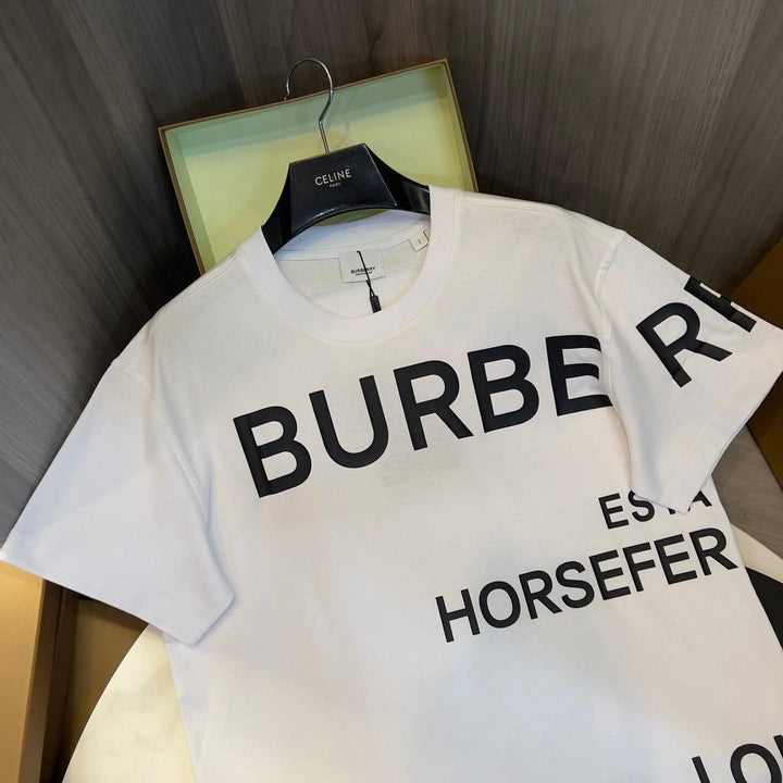 Burberry White T-Shirt Without Collar - SleekGait