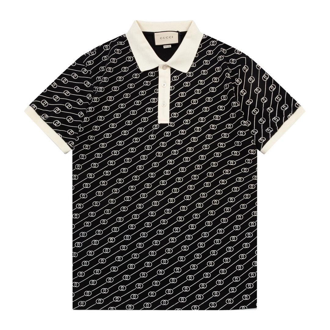 Gucci Black T-shirt with a collar - SleekGait