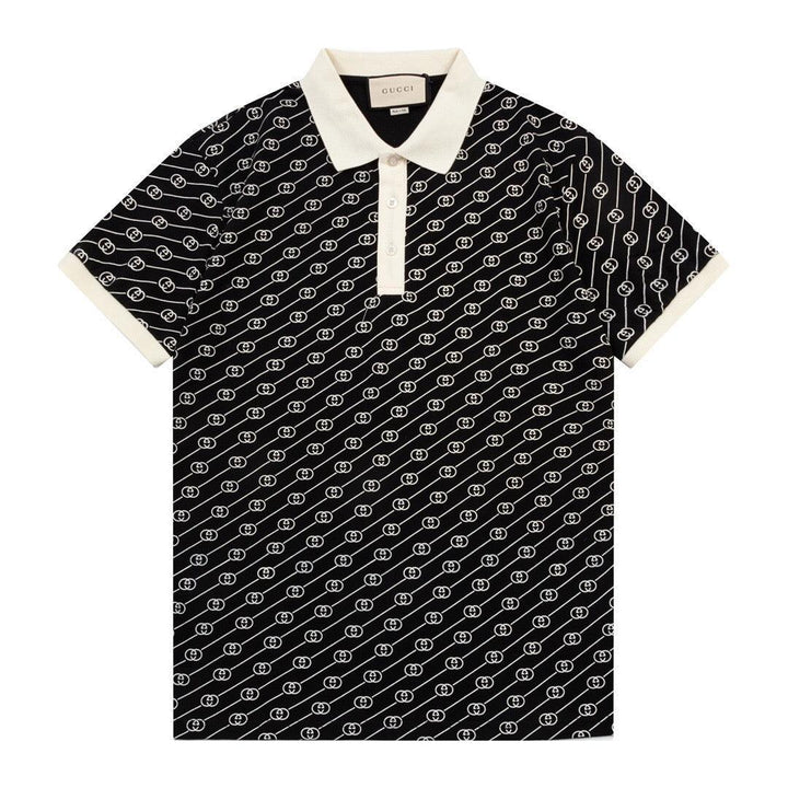 Gucci Black T-shirt with a collar - SleekGait