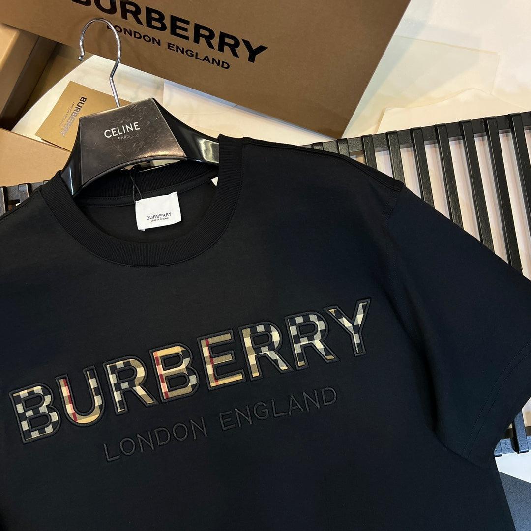 Burberry T-Shirt Without Collar 'Black & Beige' - SleekGait