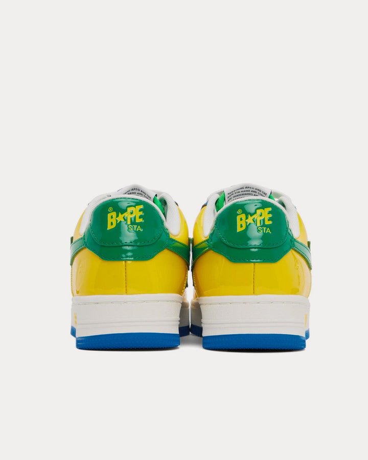 BAPE Sta Blue / Yellow / Green Low Top Sneakers - SleekGait