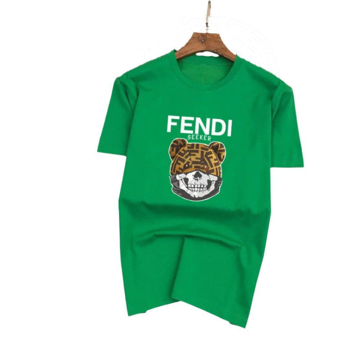 Fendi T-Shirt Head Bear without Collar 'Green' - SleekGait