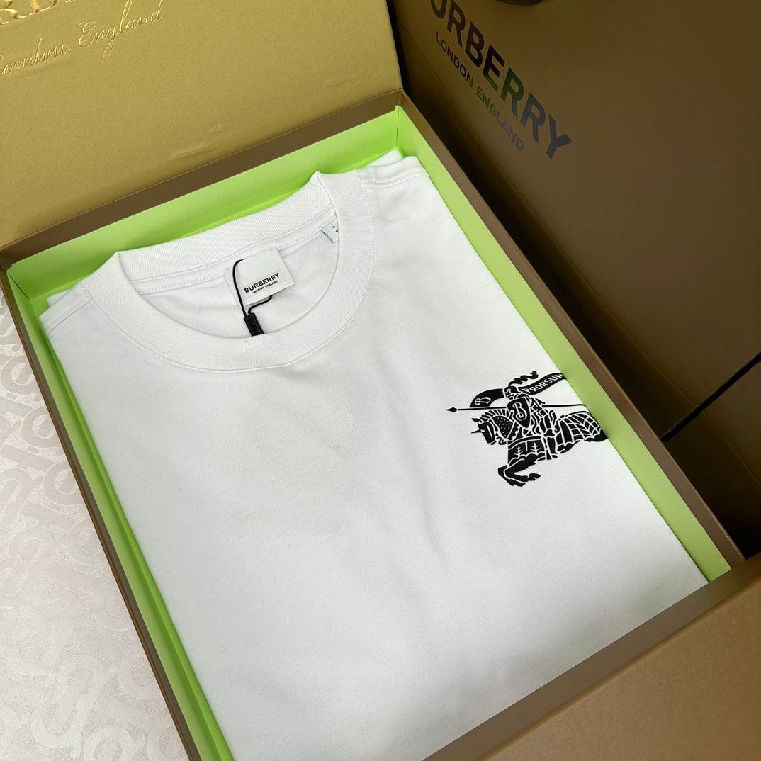 Burberry White T-Shirt Without Collar - SleekGait